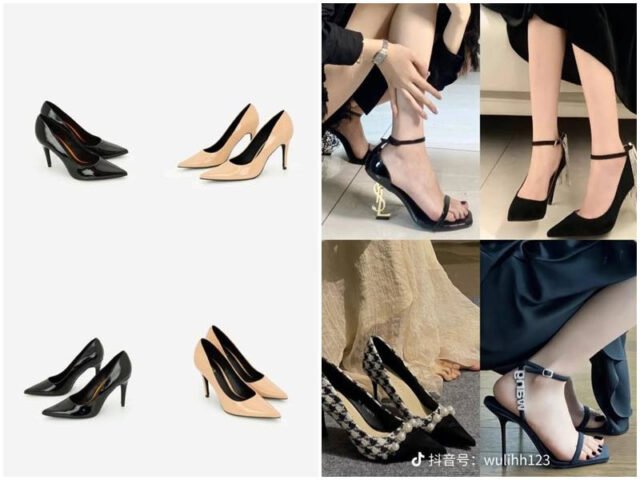 Áo dài mang giày cao gót mũi nhọn tôn dáng
