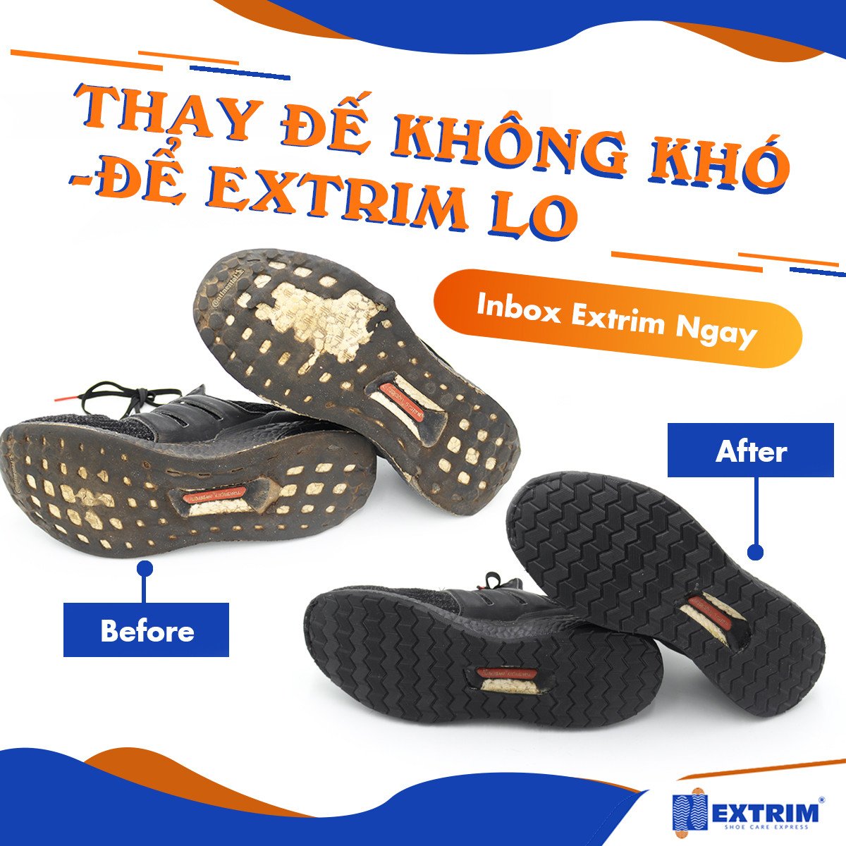 Bảng hiệu dịch vụ Extrim chuyên sửa giày dép chuyên nghiệp tại TP Hồ Chí Minh