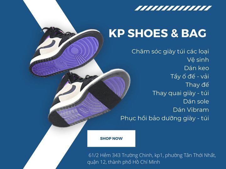 Bảng hiệu K-shoe &amp; Bag care cung cấp dịch vụ sửa giày và túi xách đồ hiệu