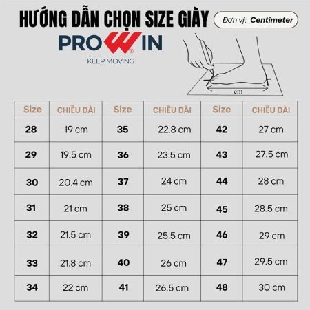 Bảng hướng dẫn chọn size giày sục thể thao nữ đế cao phù hợp