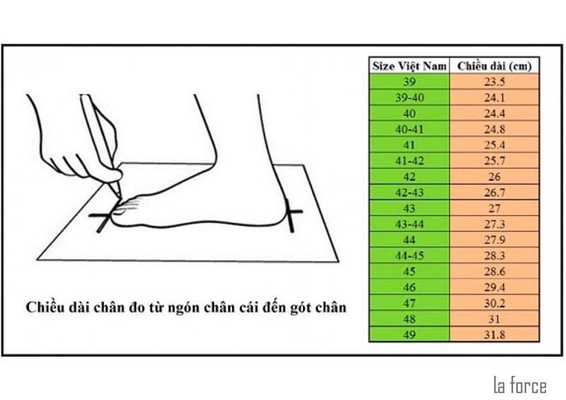 Bảng quy đổi kích cỡ giày Adidas sang chuẩn Việt Nam