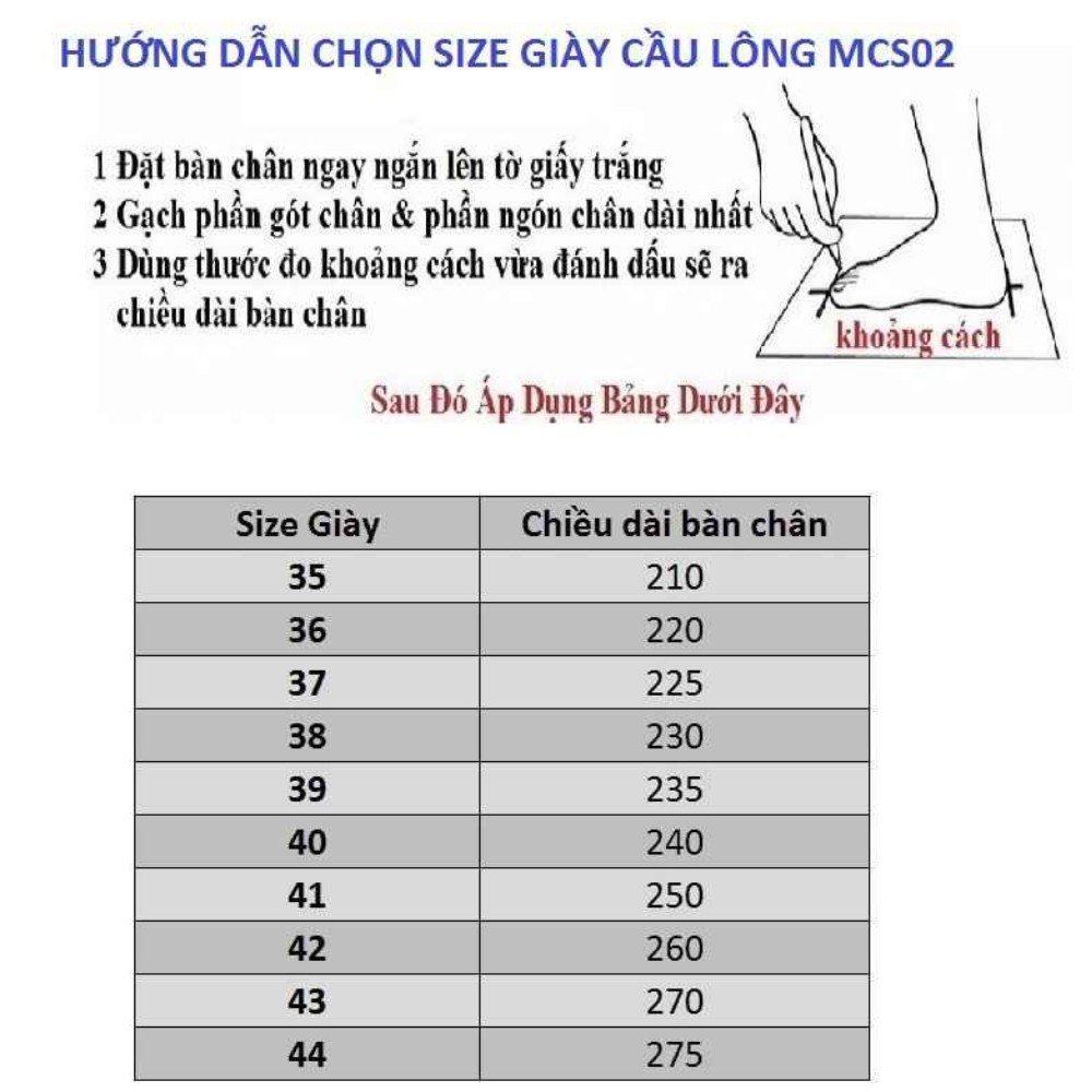 Bảng quy đổi size giày Asia MCS02 giúp bạn tìm size giày Asia Sport phù hợp