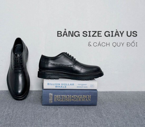 Bảng quy đổi tổng quan các cỡ giày US, giúp người dùng dễ dàng xác định size giày 7 US phù hợp.