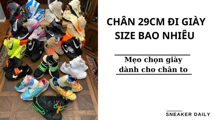 Bảng size giày chi tiết cho người có bàn chân dài 29cm