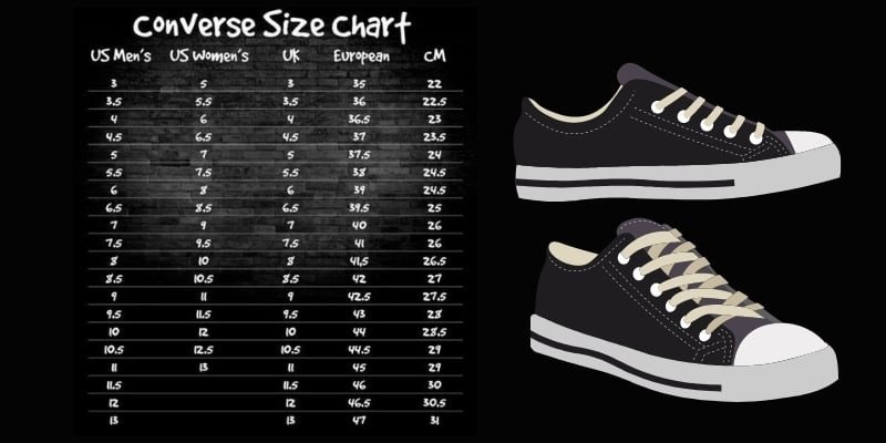 Bảng size giày Converse cho phong cách basic và đa năng