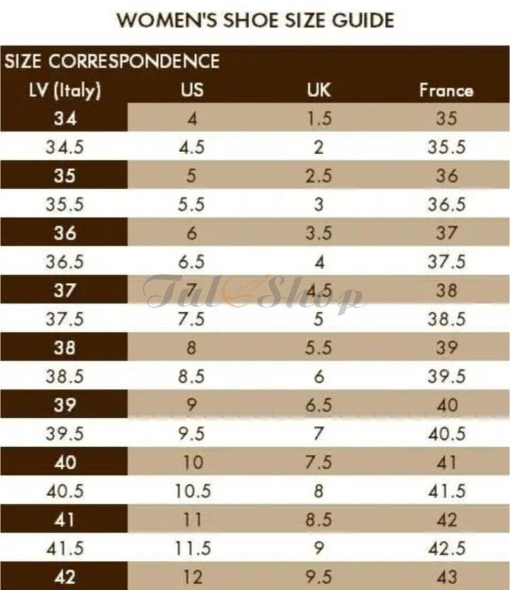 Bảng size giày LV cho những người yêu thích hàng hiệu