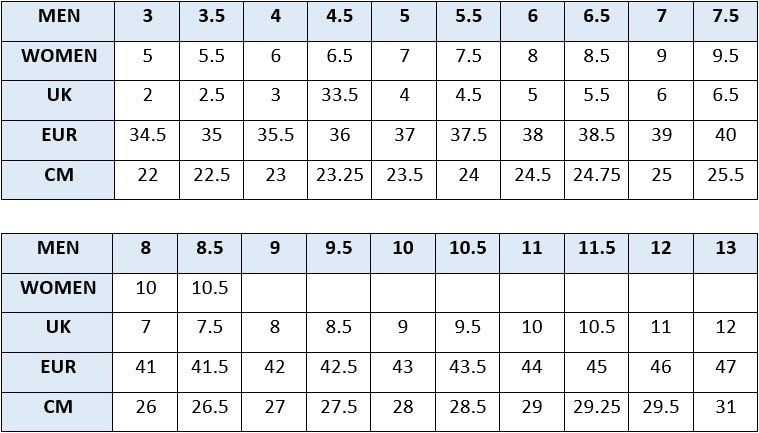 Bảng size giày Vans chi tiết để tìm đúng cỡ cho chân 27cm