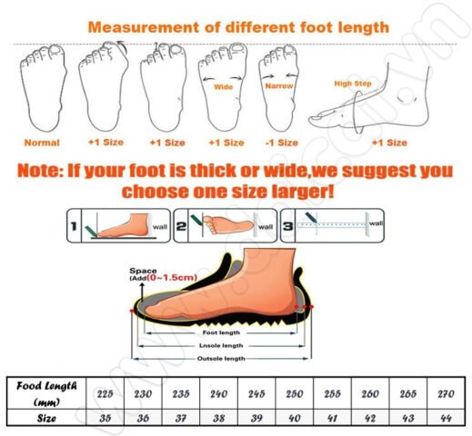 Bảng size giày Warrior tiêu chuẩn giúp chọn kích thước phù hợp