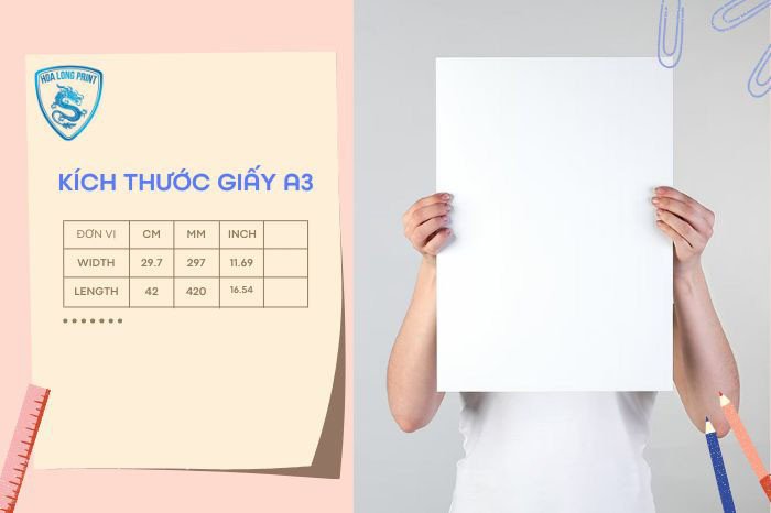 Bảng tổng hợp size giấy A3 cm và các đơn vị đo lường khác