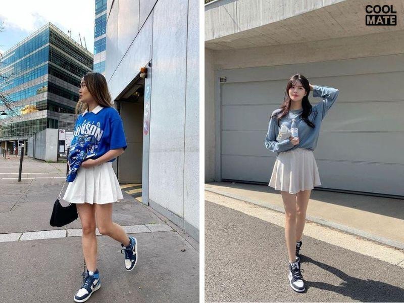 “Bánh bèo” theo đuổi phong cách thời trang năng động với chân váy mix&amp;match cùng giày Jordan