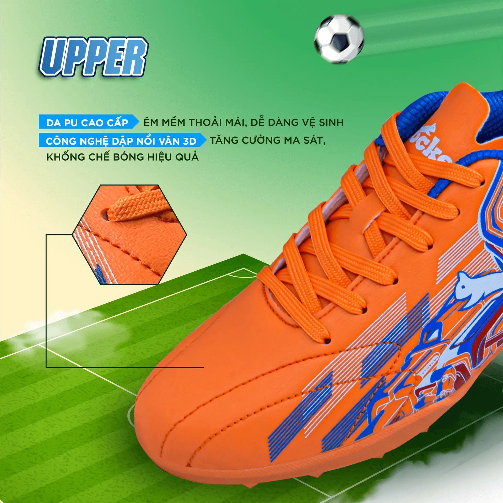 Bảo vệ gót chân với giày đá bóng futsal trẻ em được gia cố