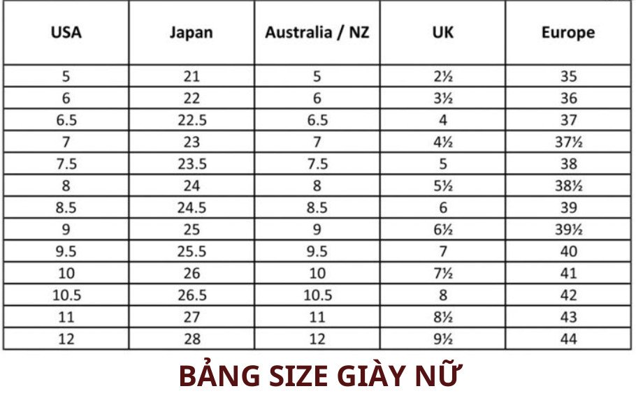 Bí Quyết Chọn Đúng Size Giày Nhật Nữ Hoàn Hảo Cho Bạn