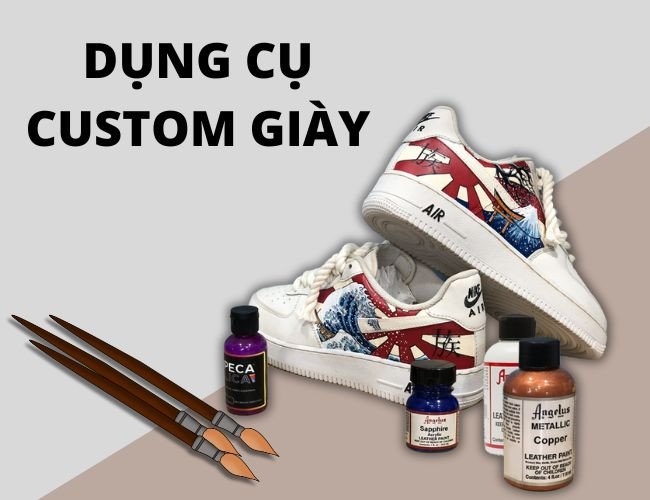 Bộ dụng cụ đầy đủ để vẽ đôi giày thể thao tại nhà