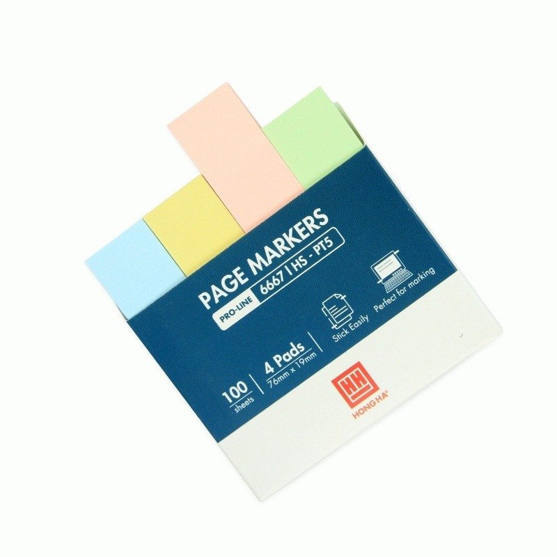 Bộ giấy phân trang 5 màu 3x3 inch, hỗ trợ tổ chức thông tin theo chủ đề.