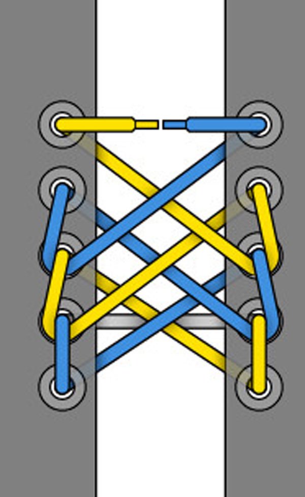 Buộc dây giày thể thao 5 lỗ kiểu mạng nhện độc đáo