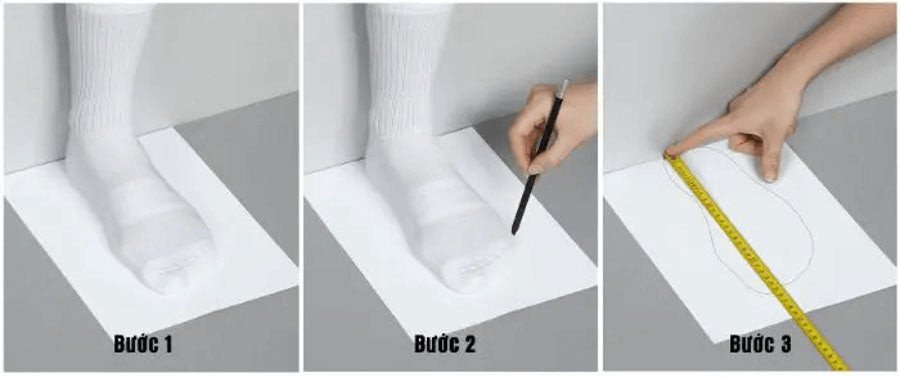 Các bước cơ bản để đo chiều dài và chiều rộng bàn chân nam giới