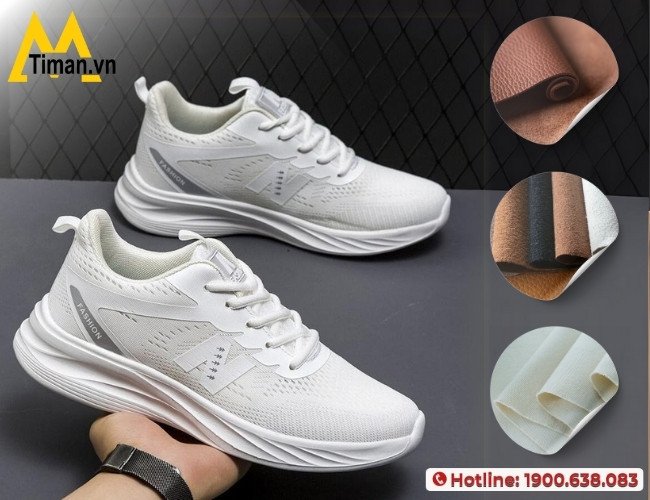 Các chất liệu phổ biến của giày thể thao nam độn đế