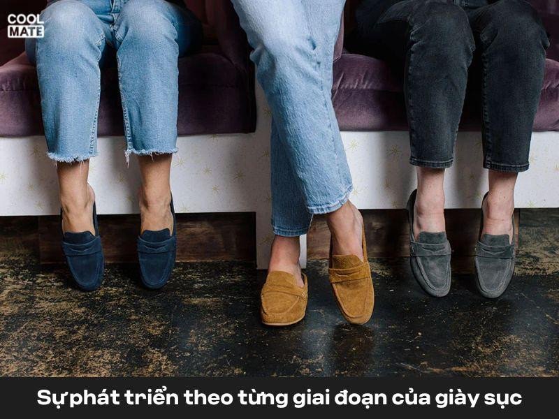 Các giai đoạn phát triển và xu hướng giày sục qua từng thời kỳ.
