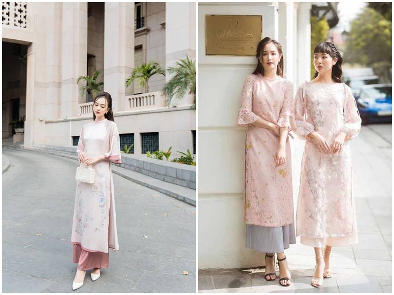 Các mẫu giày cao gót với đa dạng màu sắc phù hợp với áo dài
