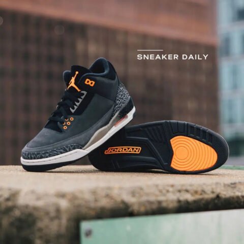 các mẫu giày jordan 3 Retro Fear màu đen cam