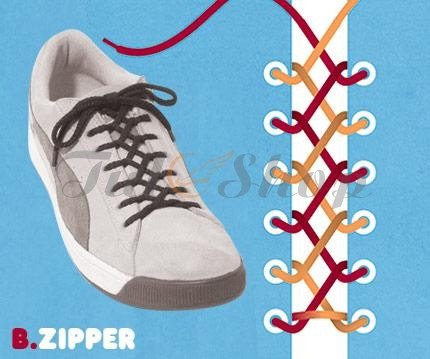cách buộc dây giày New Balance kiểu Zipper