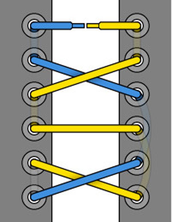Cách buộc dây giày thể thao 6 lỗ kiểu La Mã cổ điển