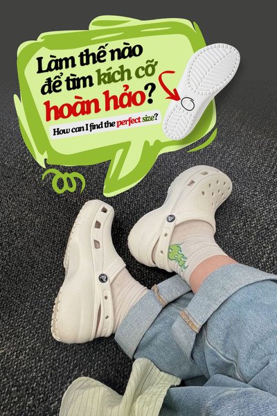 Cách đo chiều dài bàn chân và khoảng cách gót chân khi chọn bảng size giày dép Crocs