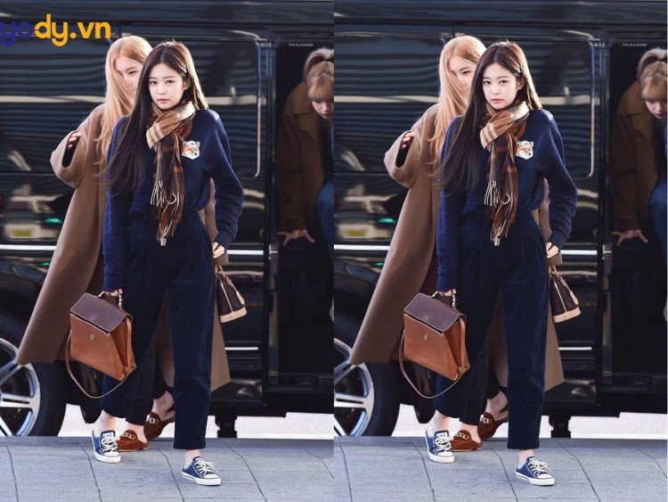 Cách phối đồ với giày sục nữ giống Jennie