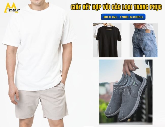 Cách phối đồ với giày vải lười nam