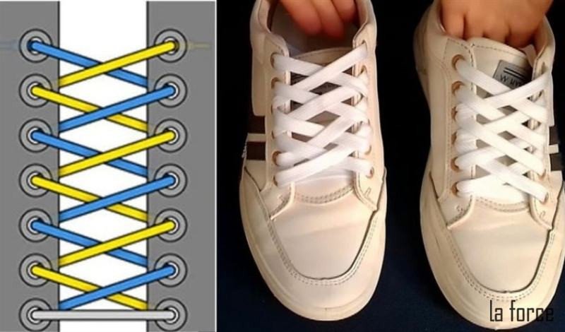 Cách xỏ dây giày thể thao giấu dây kiểu chồng lên nhau độc đáo