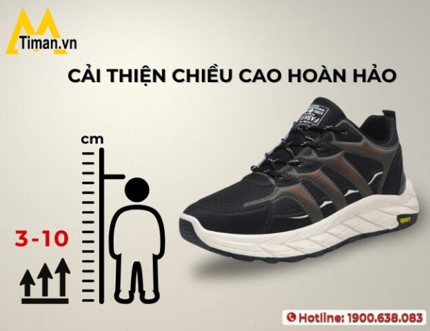 Cải thiện vóc dáng với giày thể thao nam đế cao sành điệu