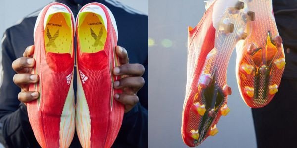 Cận cảnh bộ đế của một đôi giầy đinh đá bóng chuyên nghiệp FG