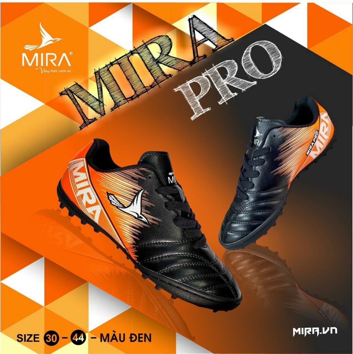 Cận cảnh cổ giày đá bóng Mira Pro màu xanh đen