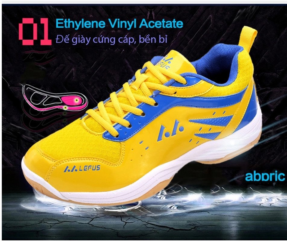 Cận cảnh đế giữa EVA đàn hồi cao của giày thể thao Lefus, mang lại sự êm ái.