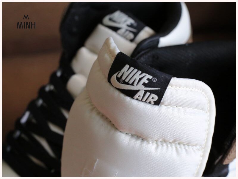 Cận cảnh đường chỉ may trên thân giày Nike Air Jordan cho thấy sự tỉ mỉ, đều đặn và chắc chắn của sản phẩm chính hãng