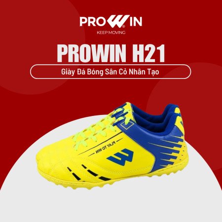 Cận cảnh giày đá bóng big size Prowin H21 màu vàng chanh nổi bật