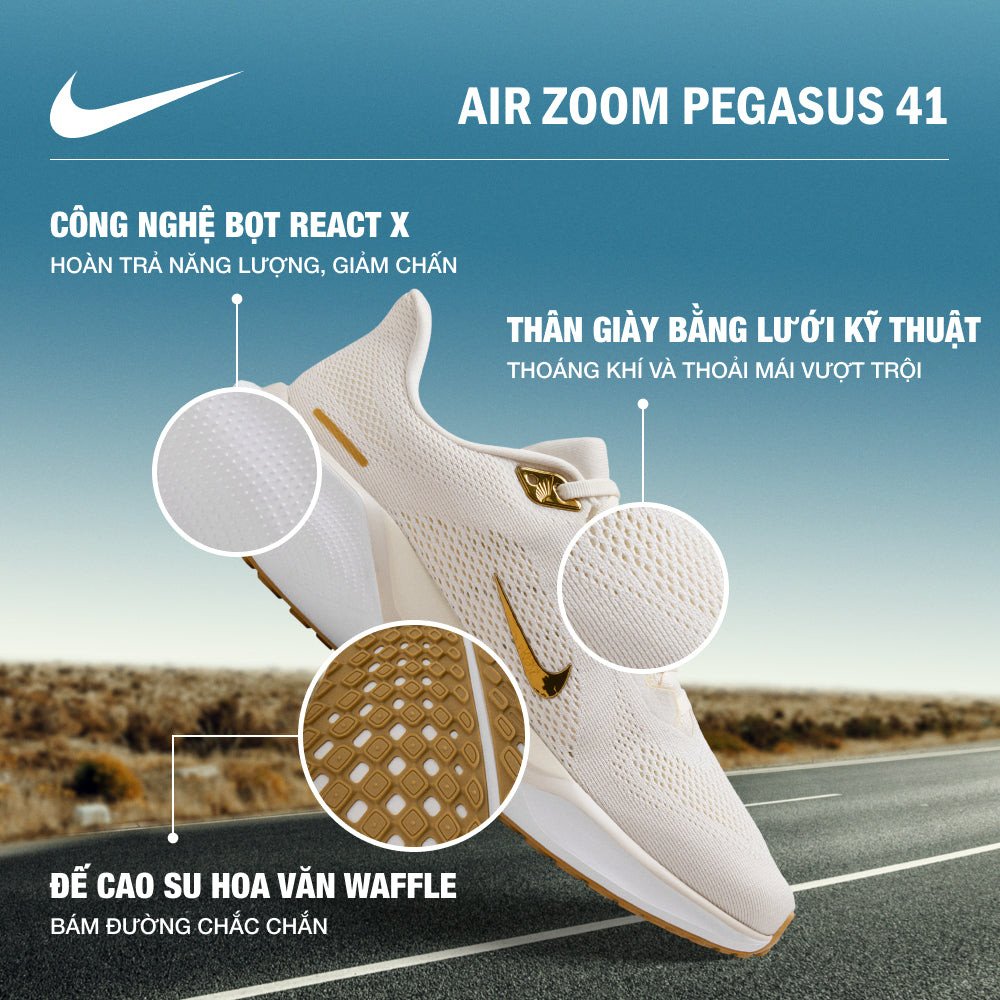Cận cảnh giày thể thao chạy bộ nữ Nike với công nghệ đệm Air Zoom và thiết kế hiện đại