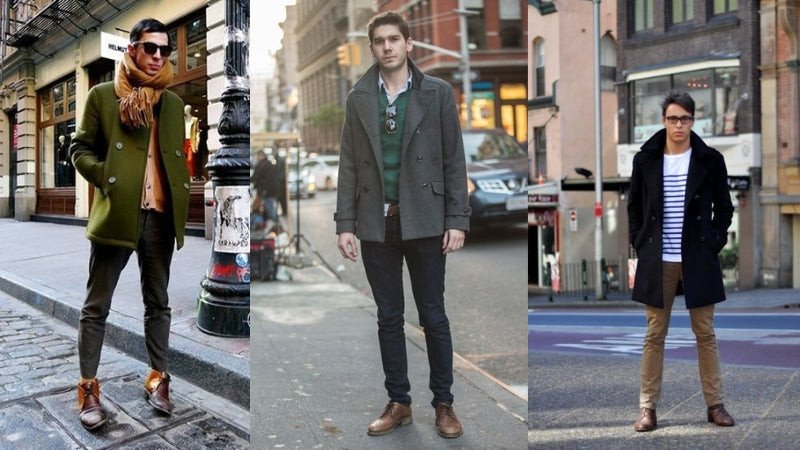 Chàng trai cá tính kết hợp quần tây ống đứng với giày Desert Boots da lộn