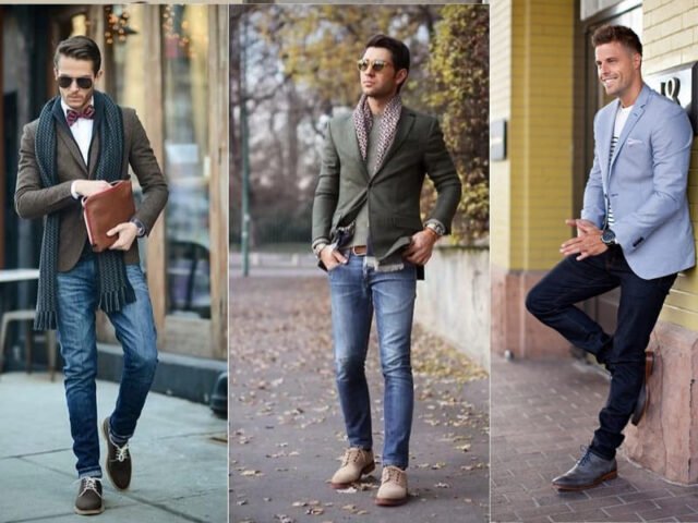 Chàng trai trẻ trung trong phong cách giày tây quần jean sành điệu