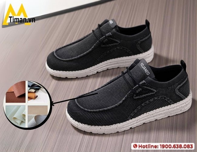Chất liệu da thật thoáng khí của giày thể thao nam trung niên