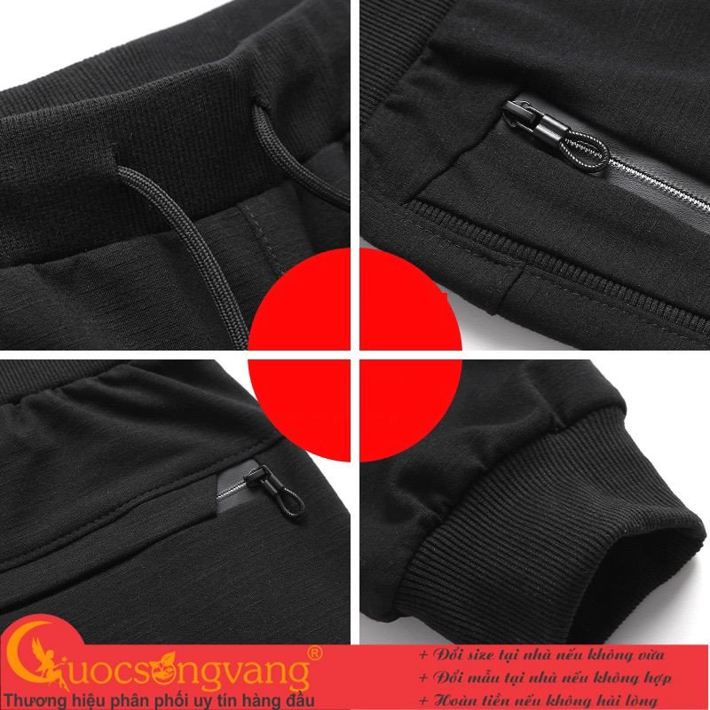 Chất liệu vải cao cấp và đường may chi tiết của quần, nhấn mạnh tầm quan trọng của chất lượng và size chuẩn trong thời trang, bao gồm cả ize giày