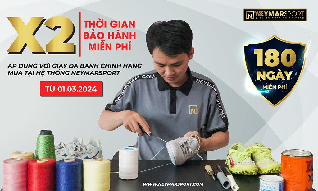 Chính sách bảo hành 180 ngày cho giày đá bóng chính hãng tại Neymar Sport Gò Vấp