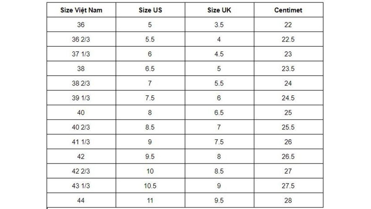 Chọn size giày MLB chính xác cho bàn chân 25.5cm