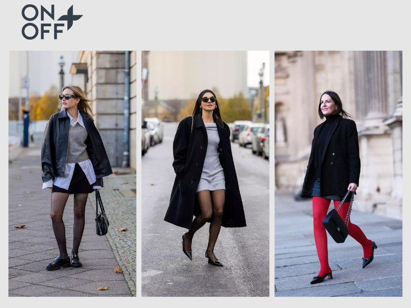 Cô gái diện quần tất màu đen cùng giày búp bê tạo phong cách tối giản