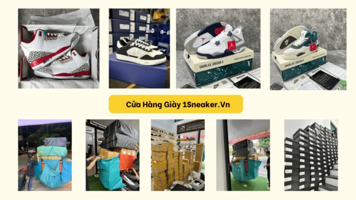 Cửa hàng trưng bày các mẫu giày sneaker Jordan cổ cao đa dạng