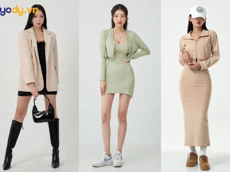 Đầm len và giày sục nữ sành điệu