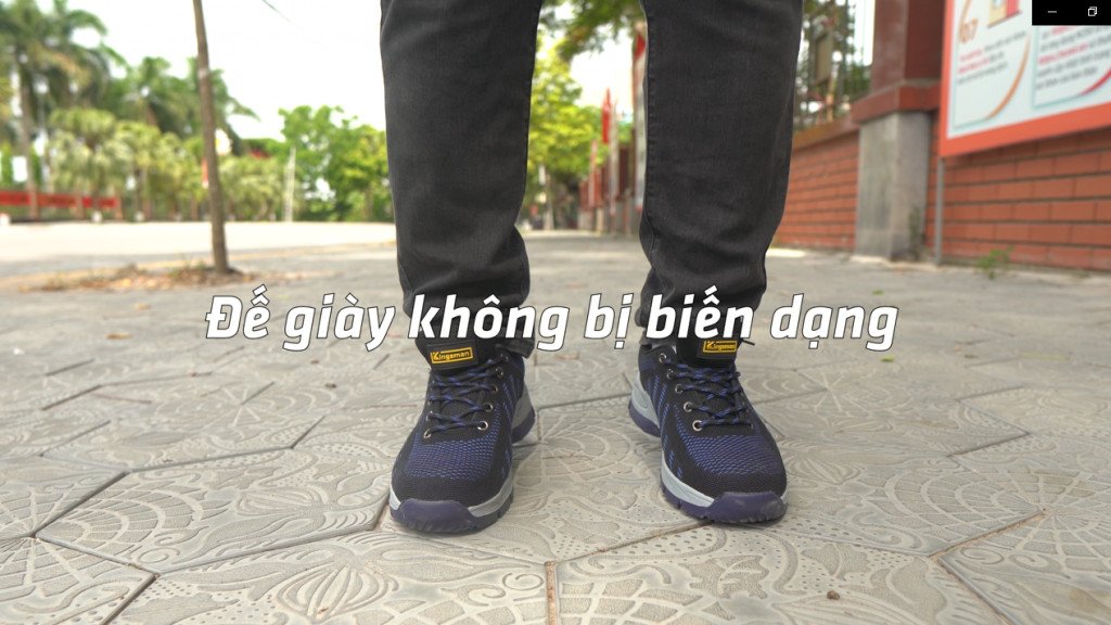 Đế cao su kép chống trơn trượt và đâm xuyên của giày bảo hộ Kingsman