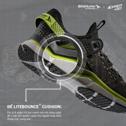 Đế giày Bitis Hunter bằng cao su chống trượt, hỗ trợ bật nhảy khi đánh cầu lông