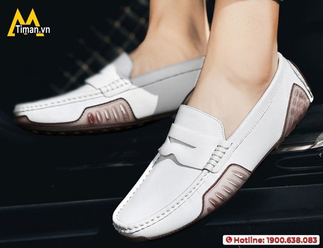 Đế giày lười nam màu trắng chắc chắn với khả năng chống trượt vượt trội