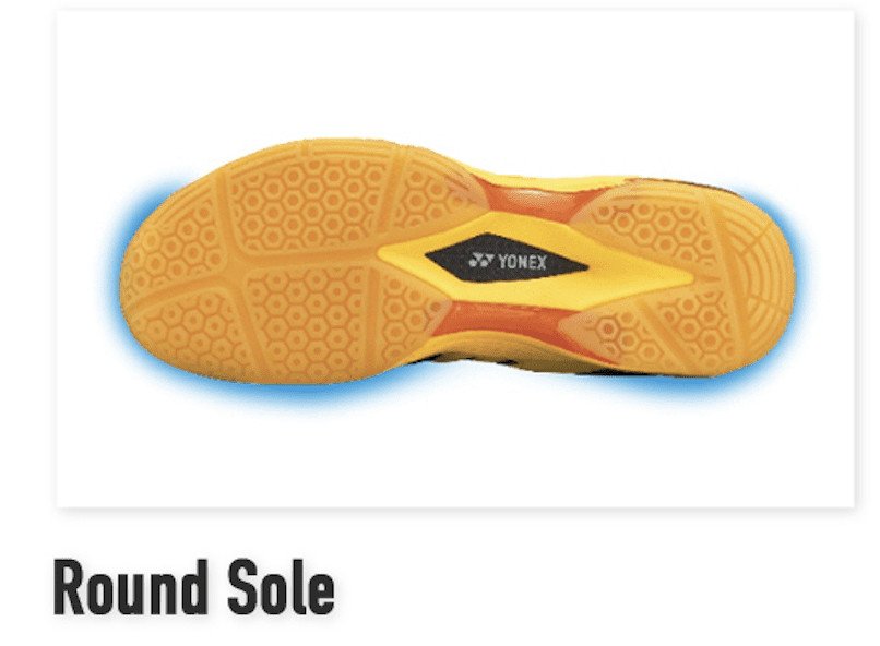 Đế tròn Round Sole trên giày cầu lông Yonex hỗ trợ di chuyển mượt mà